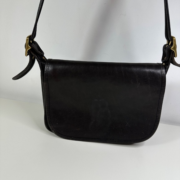 Vintage Coach Patricia's Legacy Crossbody Saddle Flap Bag 9951 Black Leather - Picture 2 of 16